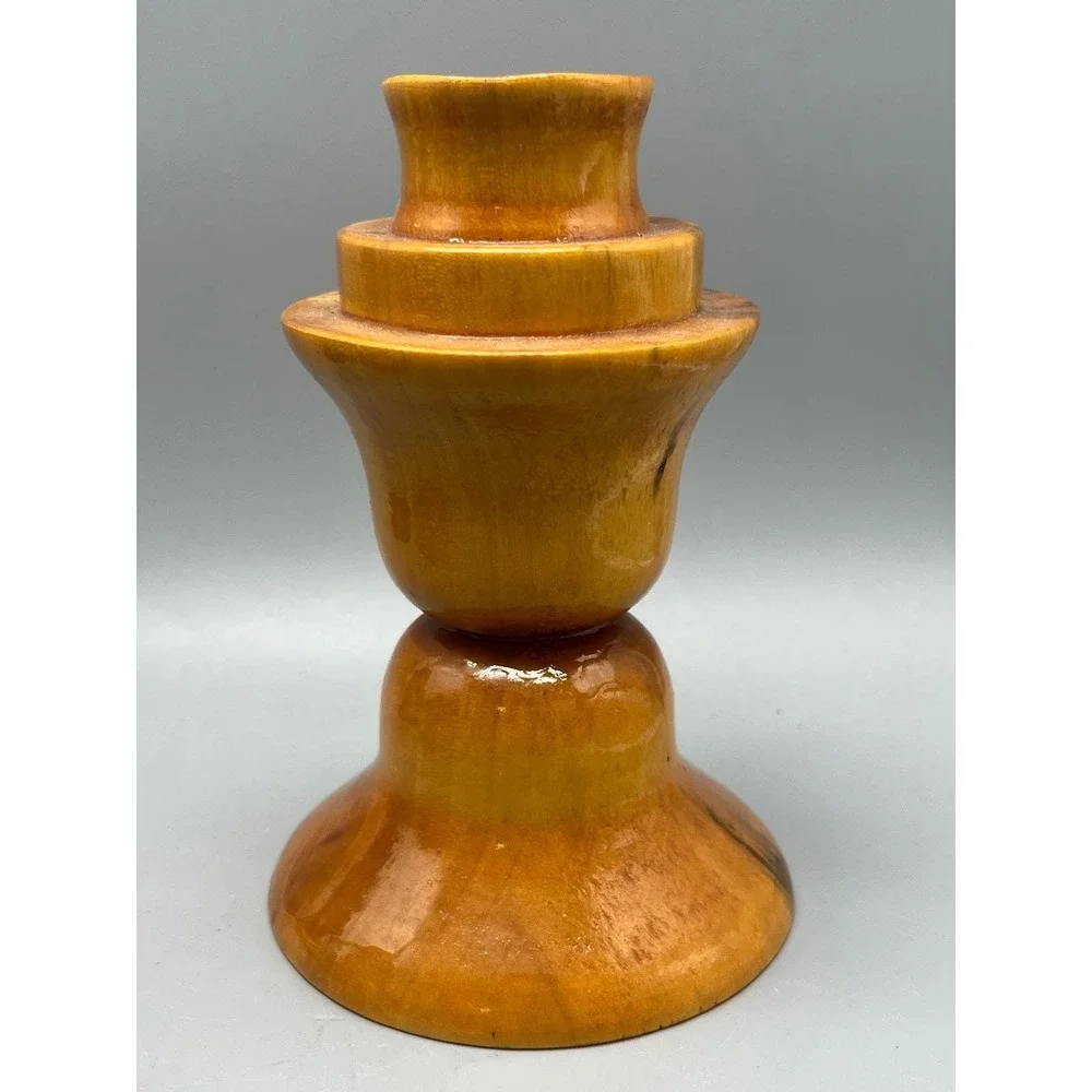 Vintage Mid Century Modern Wood Candlestick Holders set of‎ Three MCM Decor